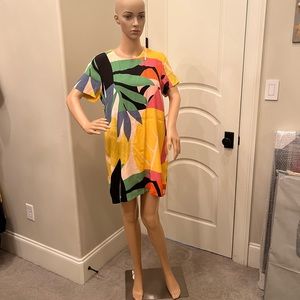 OLIVACEOUS tropical print dress, size medium